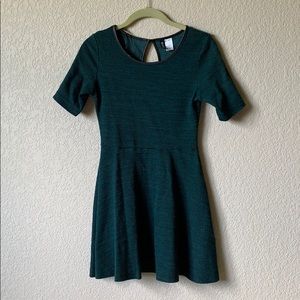 Emerald Green Woven Skater Dress